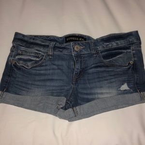 Distressed Denim Shorts